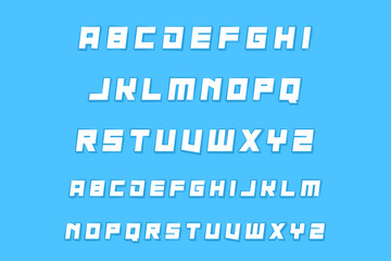 Modern Square Alphabet Font A to Z