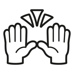 Isolated raised hands emoji icon Vector illustration