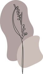 A plant drawn in a vector by one continuous line.