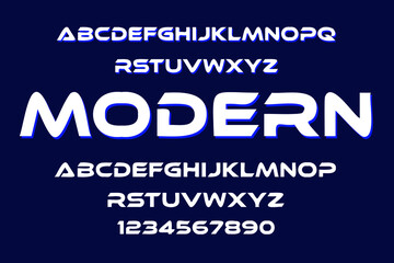 Trendy Futuristic Alphabet Font A to Z