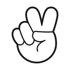 Isolated v finger hand emoji Vector illustration