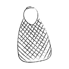 Ink drawing eco-friendly bag string bag. Vintage graphics and handwork. Black sketch outline.