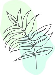 A plant drawn in a vector by one continuous line.