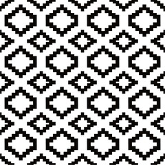 Seamless fabric pattern abstract black and white color texture background, retro and vintage decorative on cloth art material.