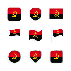 Angola Flag Icons Set