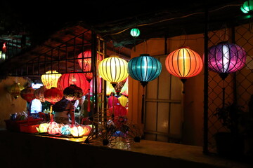 Night lanterns in old Hoi An town, Vietnam