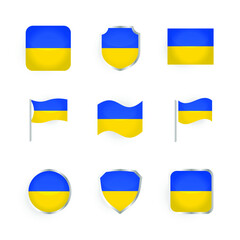 Ukraine Flag Icons Set