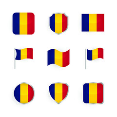 Chad Flag Icons Set