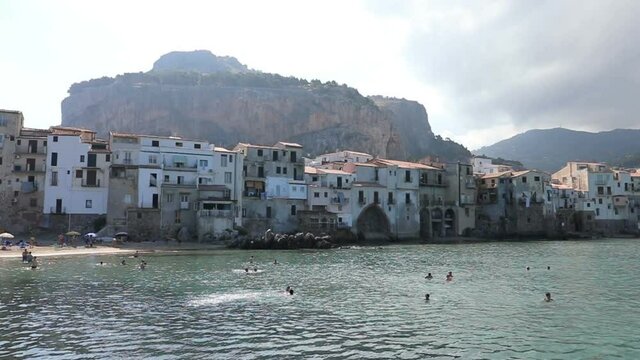Picturesque view of Cefalu historic village in Sicily, Italy
