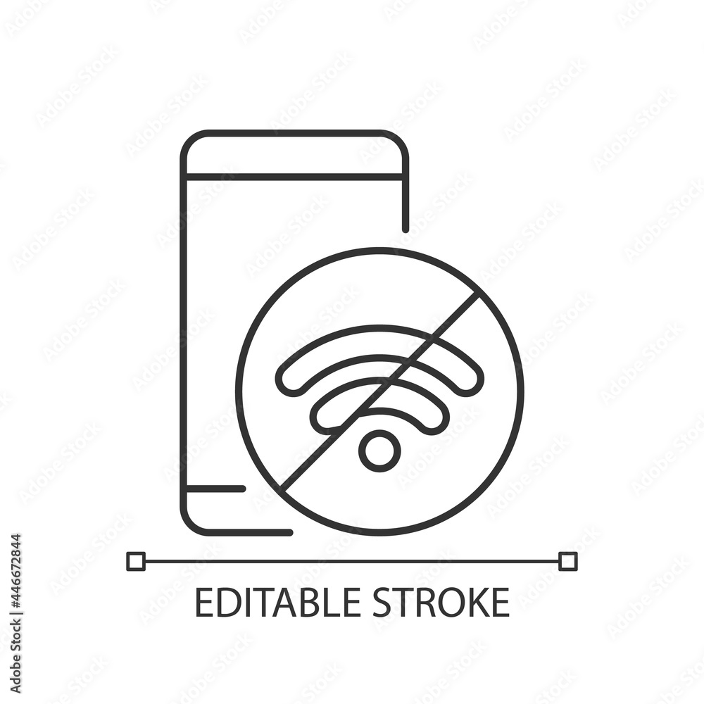 Poster internet connection issues linear icon. slow wifi sign. unstable connection. slow internet speed. th
