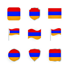 Armenia Flag Icons Set