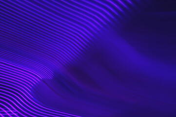 Electric blue and pink motion blurred light trail wave pattern