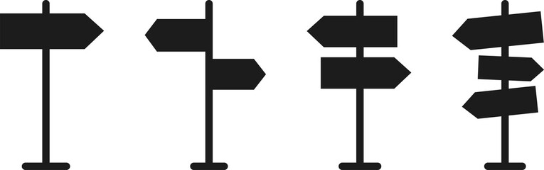 Road sign flat style icon design, Street message way information direction board transportation travel and guide, Board, Direction, Post, Road, Sign, Traffic, Travel Icon