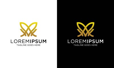 luxury Flower + Love/Heart Logo Monoline Simple. Flower Symbol Nature. Floral Icon Element Minimalist.