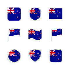 New Zealand Flag Icons Set