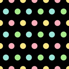 Colorful Polka Dot seamless pattern. Vector background.