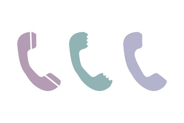 retro telephone handset on a white background, vector illustration
