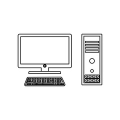 computer icon on a white background, vector illustration