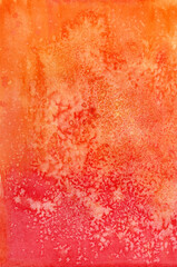 orange red handmade abstract waterolor background