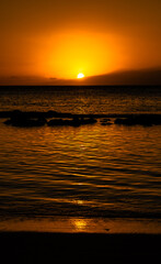 Sunset landscape over the ocean
