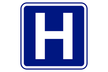 Hotel illustration on blue background.