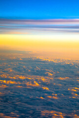 Sunset above the cloud level