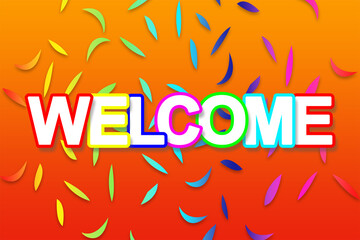 Multicolor splash illustration on orange background © PhotoProAD