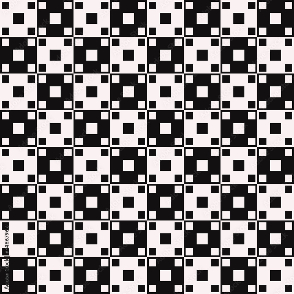 Aufkleber Checker board and abstract ornament. Vector seamless cells chessboard with five squares.
