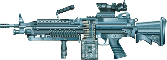 military automatic machine gun 