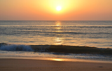 a beautiful sunset on a beach