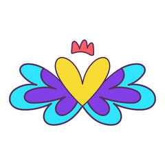 Isolated sketch of a colored heart shape Vector