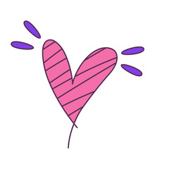 Isolated sketch of a colored heart shape Vector