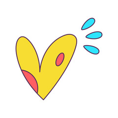 Isolated sketch of a colored heart shape Vector
