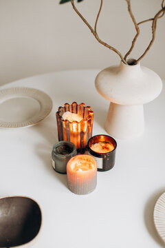 candles and stones