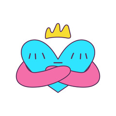 Isolated sketch of a colored heart shape Vector