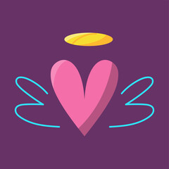 Isolated sketch of a colored heart shape Vector