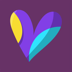 Isolated sketch of a colored heart shape Vector