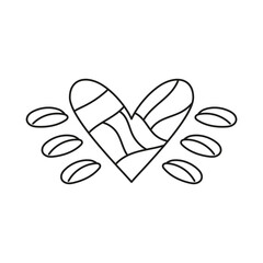 Fototapeta premium Isolated outline sketch of a heart shape Vector