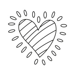 Isolated outline sketch of a heart shape Vector