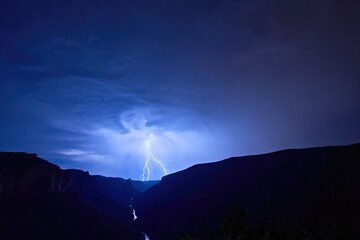 lightning over the mountains
