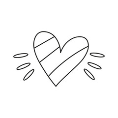 Isolated outline sketch of a heart shape Vector