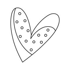 Isolated outline sketch of a heart shape Vector