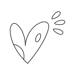 Isolated outline sketch of a heart shape Vector