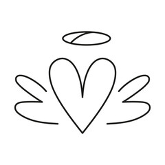 Isolated outline sketch of a heart shape Vector