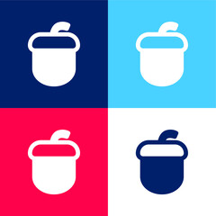 Acorn blue and red four color minimal icon set