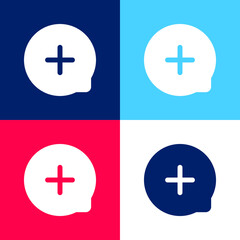 Add blue and red four color minimal icon set