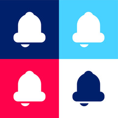 Bell blue and red four color minimal icon set