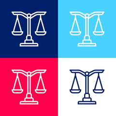 Balance blue and red four color minimal icon set