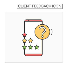 Mobile feedback color icon. Smartphone linear pictogram with rating star. Online marketing survey technology and service review concept. Isolated vector illustration