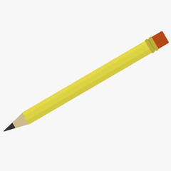 yellow pencil on white background